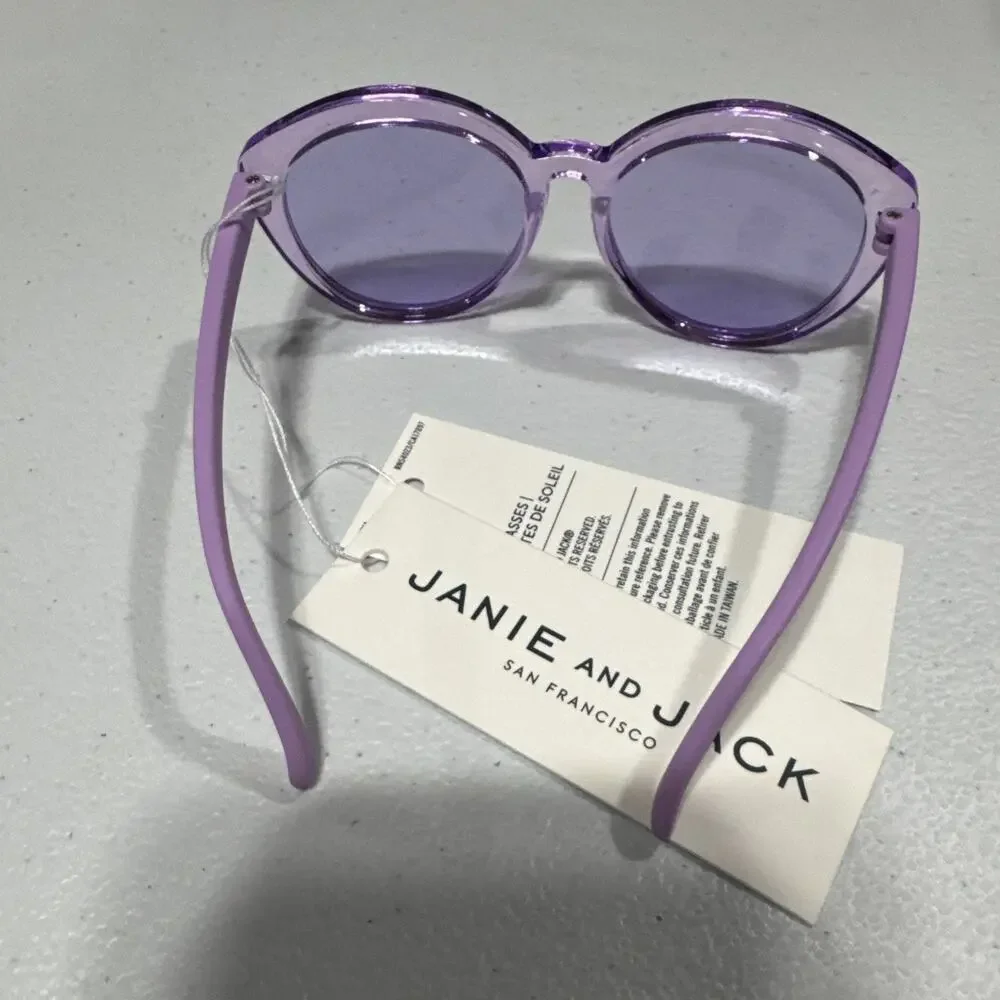 Janie and Jack Purple Round Cat Eye Sunglasses Girls Size 0-2 Years Pool Beach
